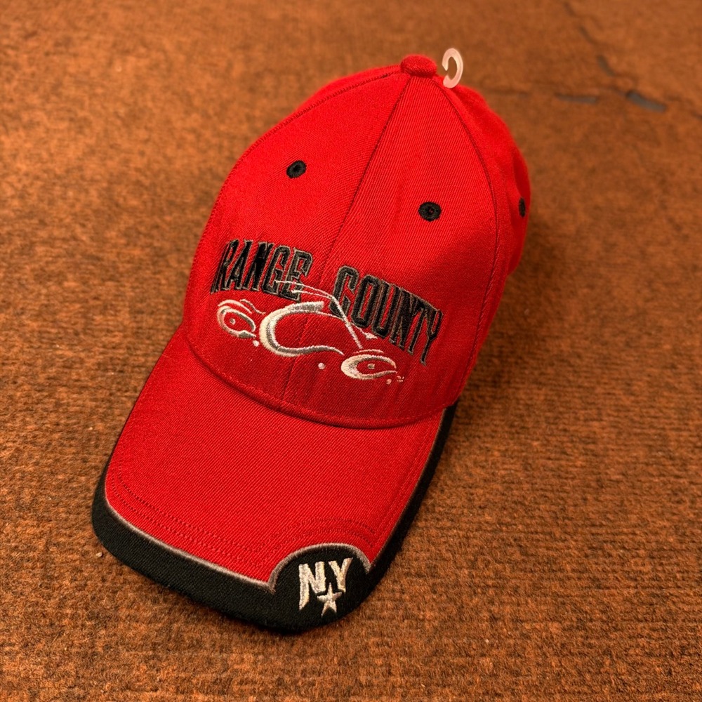 Orange County Choppers Hat Red Bio-Domes Headgear OCC Biker Baseball Cap NY Logo